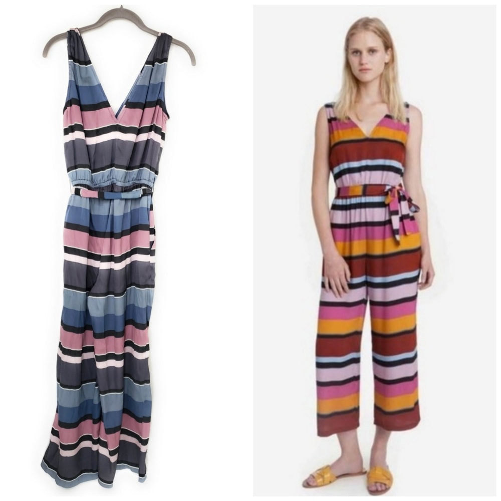 **Store CLOSING SALE** Tucker NYC V neck Jumpsuit Indigo Skies Stripe